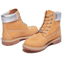 Timberland Womens 6 Inch Premium Waterproof Boots - Wheat - A2R1Z -Fashion Shoe Store Timberland A2r1Z Yellow 5 9