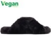 Toms Womens Susie Vegan Cross Over Slippers - Black Faux Fur -Fashion Shoe Store Toms SusieSlipper Black 4 VG