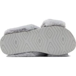 Toms Womens Susie Cross Over Vegan Slippers - Mid Grey Faux Fur -Fashion Shoe Store Toms SusieSlipper MidGrey 2 11