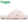 Toms Womens Susie Coss Over Vegan Slippers - Pink Faux Fur -Fashion Shoe Store Toms SusieSlipper Pink 4 VG