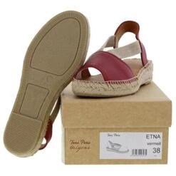 Toni Pons Womens Etna Leather Slingback Espadrille Sandals - Vermell -Fashion Shoe Store ToniPons Etna Vermell SOLE 20