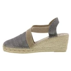 Toni Pons Womens Triton Slingback Wedge Espadrille Shoes - Plom Silver -Fashion Shoe Store ToniPons Triton Plom03 9