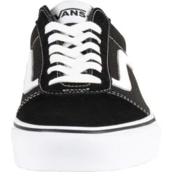 Vans Mens Ward Trainers - Black White -Fashion Shoe Store Vans WardSuedeCanvas BkWhite 4 8