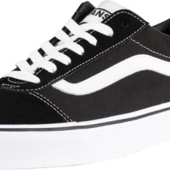 Vans Mens Ward Trainers - Black White -Fashion Shoe Store Vans WardSuedeCanvas BkWhite 8 8