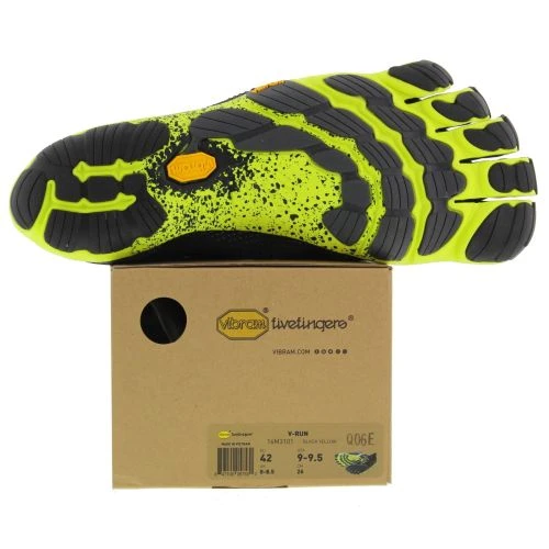 Vibram Five Fingers Mens V-Run Vegan Barefoot Shoes - Black Yellow 10 Vibram Five Fingers Mens V-Run Vegan Barefoot Shoes - Black Yellow - Image 8