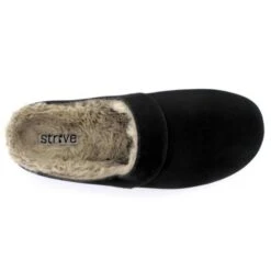 Strive Womens Vienna Orthotic Slippers - Black Nubuck -Fashion Shoe Store Vienna allblack top view 6580608 1