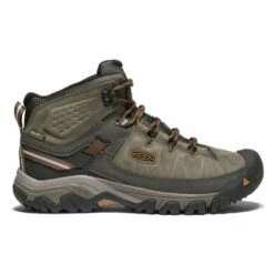 Keen Mens Targhee III Mid WP Wide Fit Waterproof Boots - Black Olive Gold Brown -Fashion Shoe Store WIDE BlackOliveGoldBrown 1819918