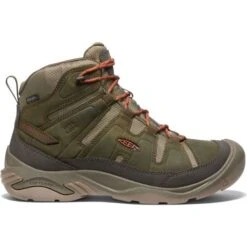 Keen Mens Circadia Mid Waterproof Walking Boots - Dark Olive Potters Clay -Fashion Shoe Store WPM DarkOlivePottersClay 3804801