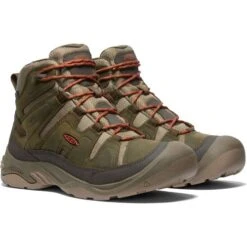 Keen Mens Circadia Mid Waterproof Walking Boots - Dark Olive Potters Clay -Fashion Shoe Store WPM DarkOlivePottersClay 4804802