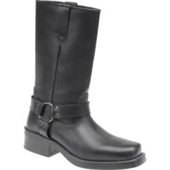 Gringos Woodland Mens Harley High Biker Cowboy Harness Boots - Black