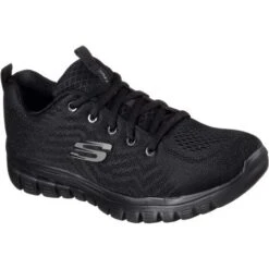 Skechers Womens Graceful Get Connected Wide Fit Trainers - Black Black
