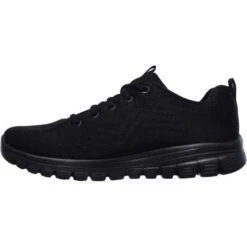 Skechers Womens Graceful Get Connected Wide Fit Trainers - Black Black -Fashion Shoe Store acefulGetConnected Black 4694596