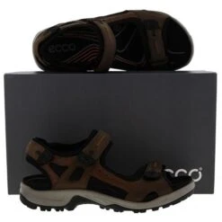 Ecco Shoes Mens Offroad Leather Walking Sandals - Espresso Cocoa Brown Black -Fashion Shoe Store ad EspressoCocoaBrown PAIR629416