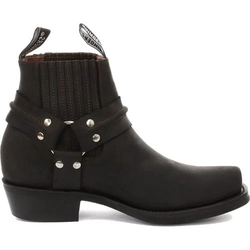 Grinders Mens Renegade Lo Harness Cowboy Biker Boots - Brown 4 Grinders Mens Renegade Lo Harness Cowboy Biker Boots - Brown - Image 2