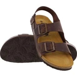 Plakton Mens Saul Malaga Adjustable Slide Sandals - Dark Brown -Fashion Shoe Store alaga 175113 MARRON448X A855840