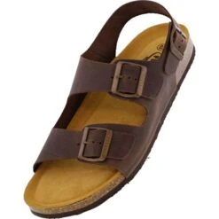 Plakton Mens Saul Malaga Adjustable Slide Sandals - Dark Brown -Fashion Shoe Store alaga 175113 MARRON448X C855842