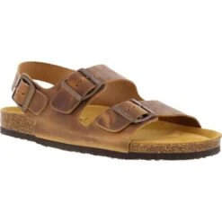 Plakton Mens Saul Malaga Adjustable Slide Sandals - Tan