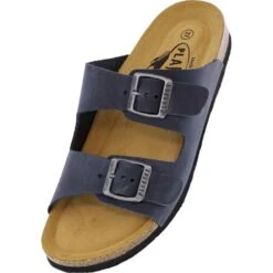 Plakton Womens Malaga Adjustable Slide Sandals - Marino Blue -Fashion Shoe Store alaga 180010 MARINO328X C855264