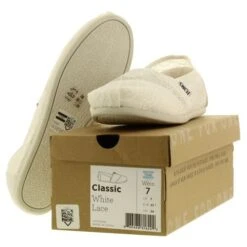 Toms Womens Classic Lace Slip On Espadrille Shoes - White Lace -Fashion Shoe Store assic WhiteLace SOLE Extra656058