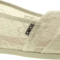 Toms Womens Classic Lace Slip On Espadrille Shoes - White Lace -Fashion Shoe Store assic WhiteLace XTRA Extra656059