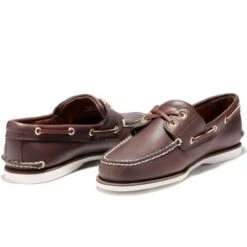 Timberland Mens Classic Boat Shoes - Dark Brown White - 74035 -Fashion Shoe Store assicBoat74035 DarkBrown 5720784 4
