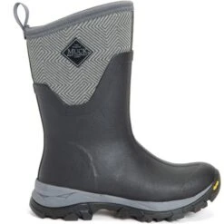 Muck Boots Womens Arctic Ice Mid Short Wellies - Black Grey Geometric -Fashion Shoe Store ceMid BlackGreyGeometric 4817215