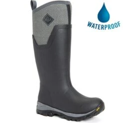Muck Boots Womens Arctic Ice Tall Wellington Boots - Black Geometric