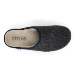 Strive Womens Copenhagen Orthotic Slippers - Dark Grey 7 Strive Womens Copenhagen Orthotic Slippers - Dark Grey -Fashion Shoe Store copenhagen dark grey top view 6 12