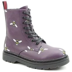 Heavenly Feet Womens Justina 8 Eye Boot - Purple Bee -Fashion Shoe Store eet Justina PurpleBee MAIN812159 7