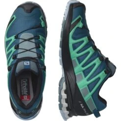 Salomon Womens XA Pro 3D V8 GTX Waterproof Shoes - Leigon Blue Trooper Mint -Fashion Shoe Store egionBlueTrooperMintLeaf 6776644