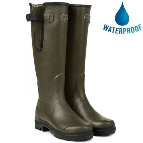Le Chameau Mens Vierzon Jersey Lined Wellies Rain Boots - Vert Chameau 3 Le Chameau Mens Vierzon Jersey Lined Wellies Rain Boots - Vert Chameau