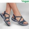 Skechers Womens Reggae Slim Turn It Up Sandals - Navy