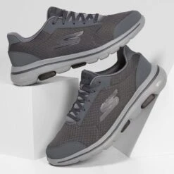 Skechers Mens Go Walk 5 Qualify Trainers - Charcoal Black -Fashion Shoe Store lk5Qualify CharcoalBlack 2721644