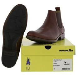 Fly London Mens Mezo Leather Chelsea Boots Boots - Cognac -Fashion Shoe Store n MEZO599 BjorkCognac SOLE624301