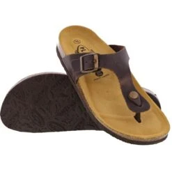 Plakton Womens San Sebastian Toe Post Sandals - Dark Brown -Fashion Shoe Store nSebastian 181671 MARRON A855028