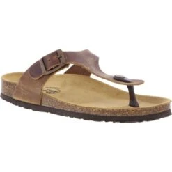 Plakton Womens San Sebastian Toe Post Sandals - Tan