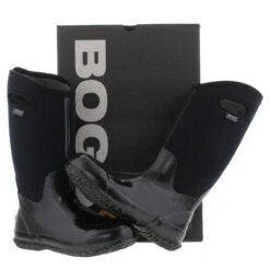 Bogs Womens Classic High Handles Neoprene Wellies - Black Smooth -Fashion Shoe Store ndles BlkSmooth PAIR Extra651930 8