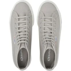 Superga Womens 2708 Vegan Hi Top Trainers - Grey Colomba White -Fashion Shoe Store p GreyColombaWhiteAvorio 2800086 1