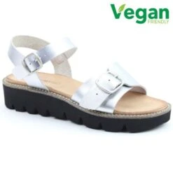 Heavenly Feet Womens Trudy Sandals - Silver