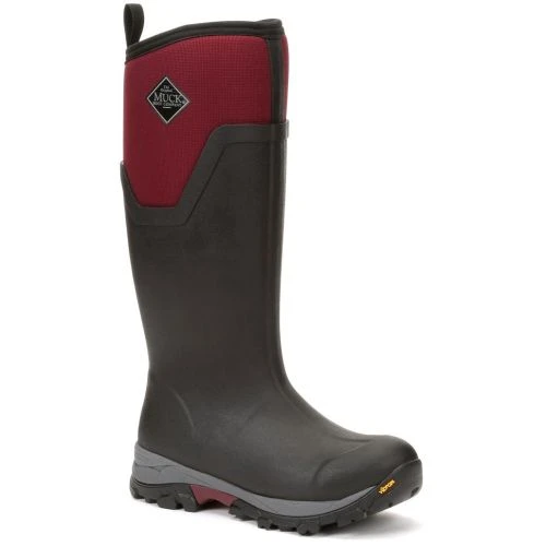 Muck Boots Womens Arctic Ice Tall Wellington Boots - Black Maroon 5 Muck Boots Womens Arctic Ice Tall Wellington Boots - Black Maroon - Image 3
