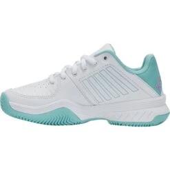 K-Swiss Womens Court Express HB Tennis Shoes - White Angel Blue Sheer Lilac -Fashion Shoe Store ressHB WhiteAngelBlSheer 1793240