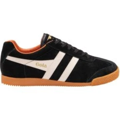 Gola Mens Harrier Trainers - Black Off White Moody Orange -Fashion Shoe Store rierSuede BkOffWtMoodyOr 1701400 1