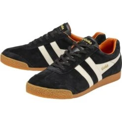 Gola Mens Harrier Trainers - Black Off White Moody Orange -Fashion Shoe Store rierSuede BkOffWtMoodyOr 3701402 1