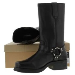 Gringos Woodland Mens Harley High Biker Cowboy Harness Boots - Black -Fashion Shoe Store rleyM156A Black PAIR Extra600435 7