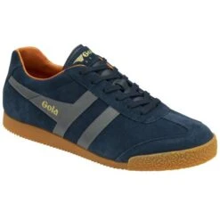 Gola Mens Harrier Trainers - Navy Ash Moody Orange