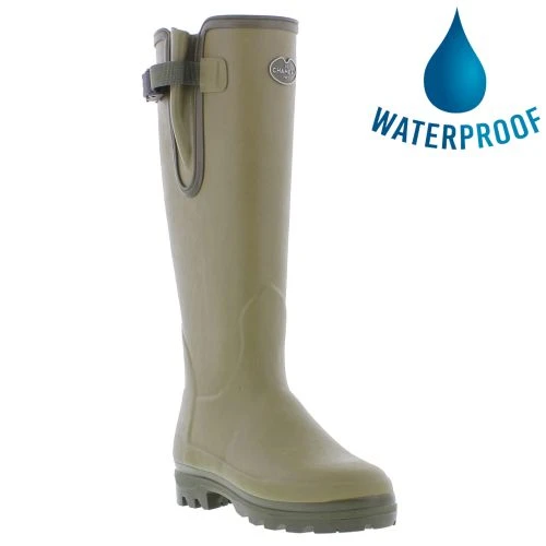 Le Chameau Womens Vierzonord Neoprene Lined Wellies Rain Boots - Vert 3 Le Chameau Womens Vierzonord Neoprene Lined Wellies Rain Boots - Vert