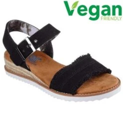 Skechers Womens Bobs Desert Kiss Adobe Princess Sandals - Black