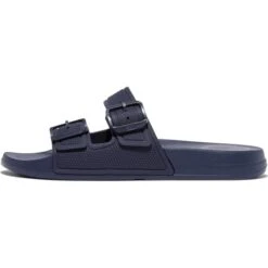 FitFlop Womens Iqushion Buckle Slides Sandals - Midnight Navy