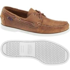 Sebago Mens Dockside Portland Leather Boat Deck Shoes - Brown Tan -Fashion Shoe Store tlandCrazyHorse BrownTan 7604706
