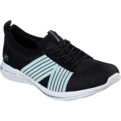 Skechers Womens City Pro Easy Moving Slip On Trainer - Black Aqua -Fashion Shoe Store tyProEasyGoing BlackAqua 1686354 1